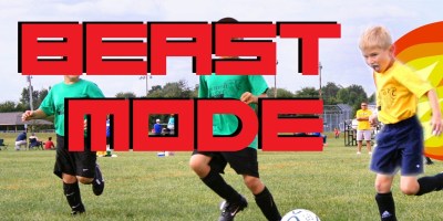 This is a picture of a child bursting into cartoon flames wile juggling a ball.